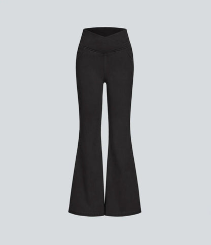 Flared High-Waisted Trousers