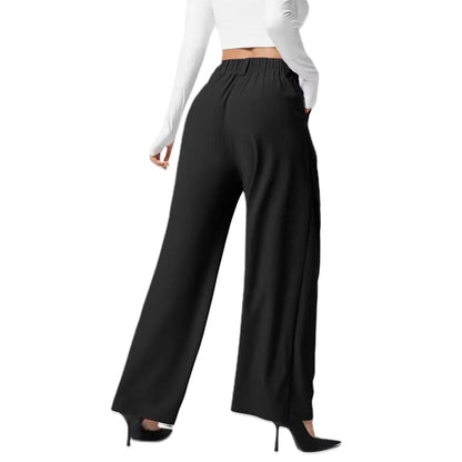 Wide-Leg Pleated Trousers