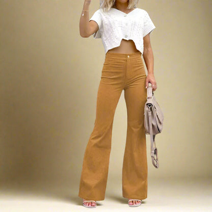 Ribbed Flared Trousers