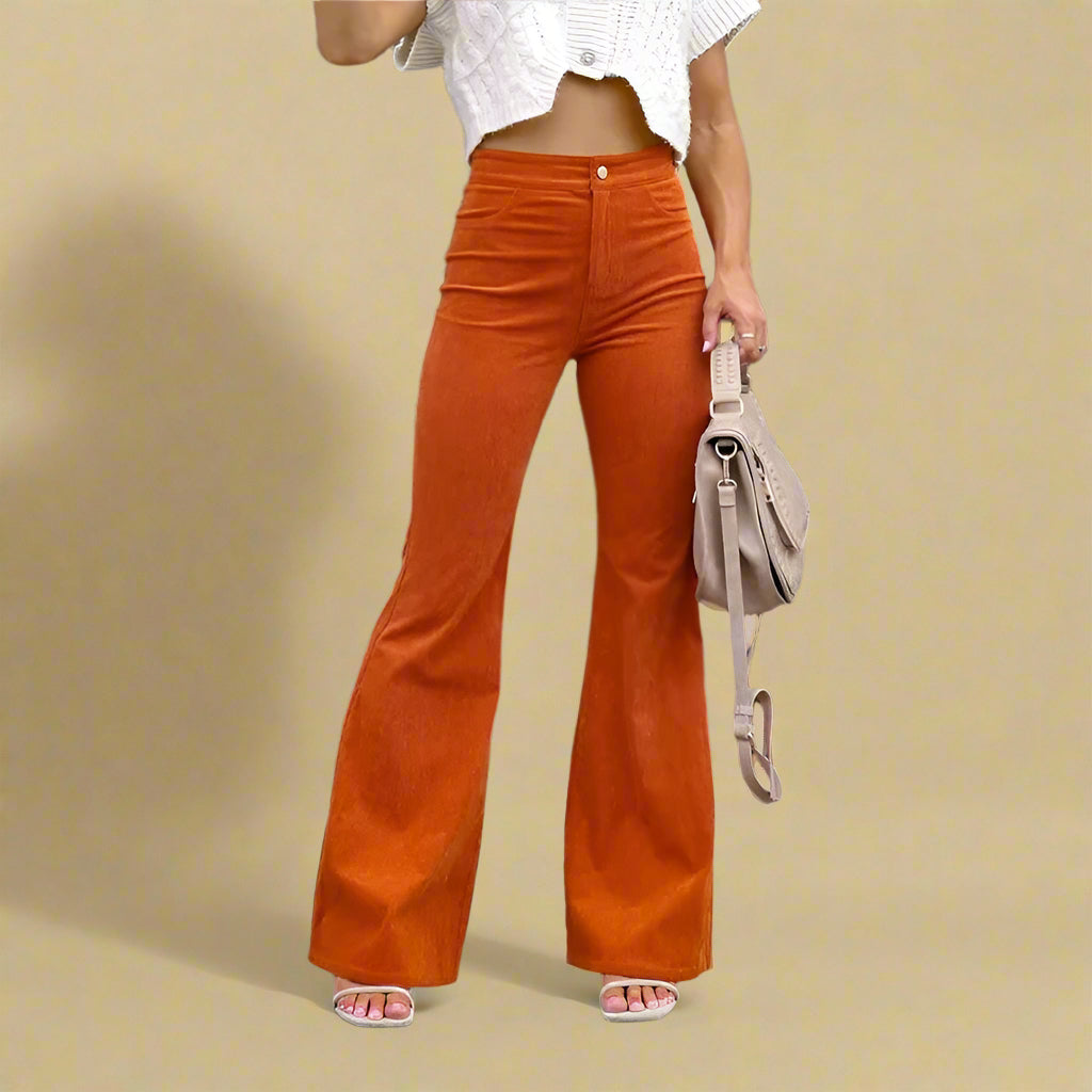 Ribbed Flared Trousers