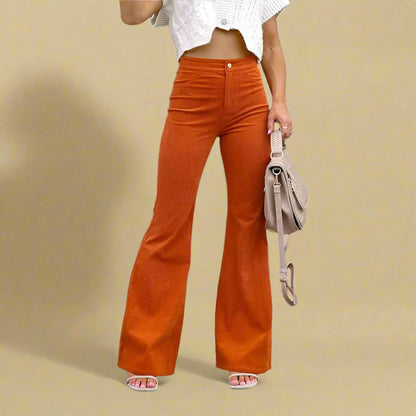 Ribbed Flared Trousers