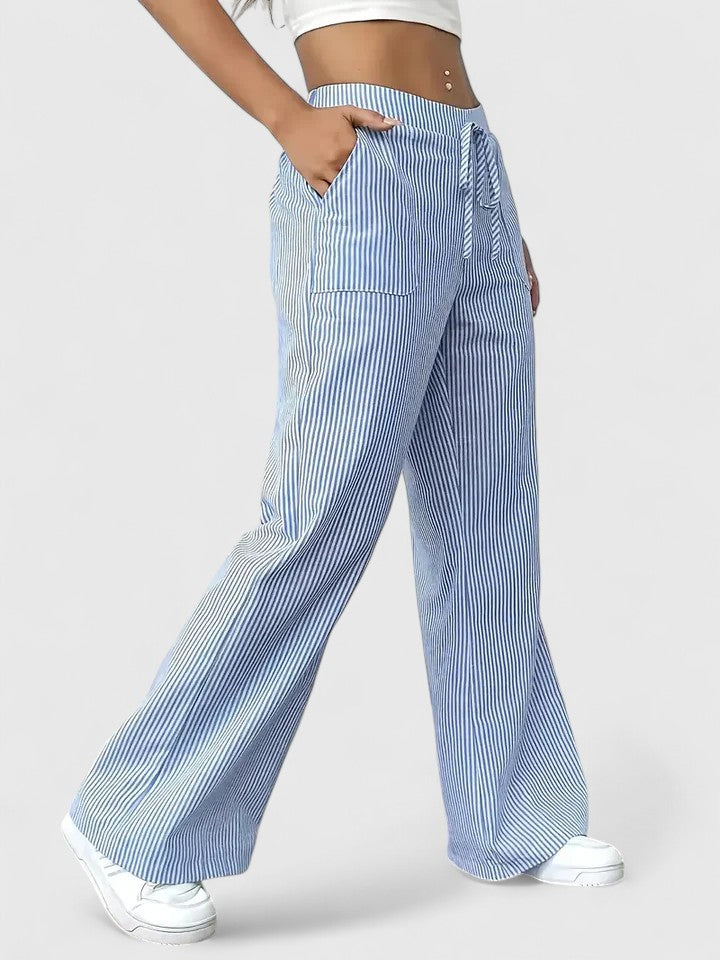 Wide-Leg Drawstring Trousers
