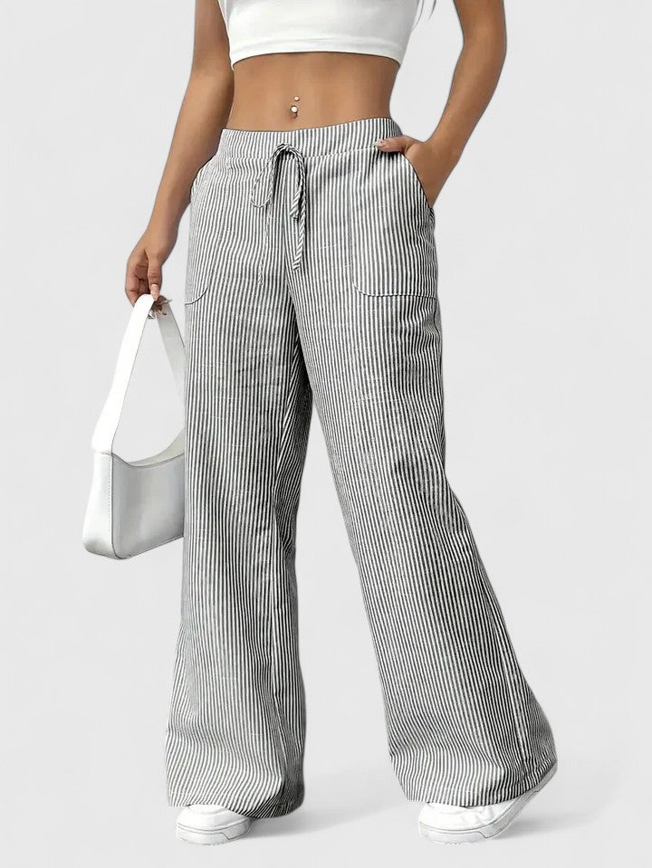 Wide-Leg Drawstring Trousers