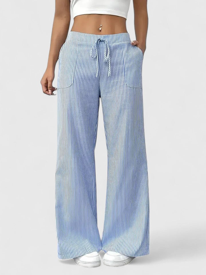 Wide-Leg Drawstring Trousers