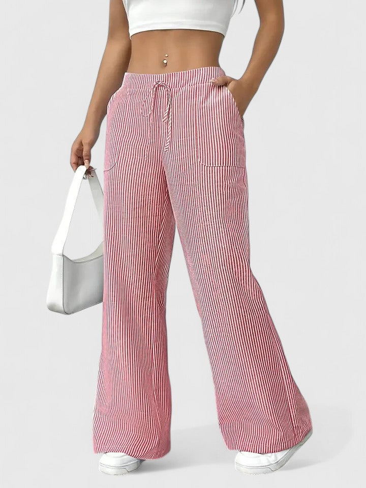 Wide-Leg Drawstring Trousers