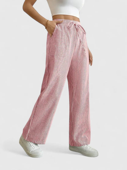 Wide-Leg Drawstring Trousers