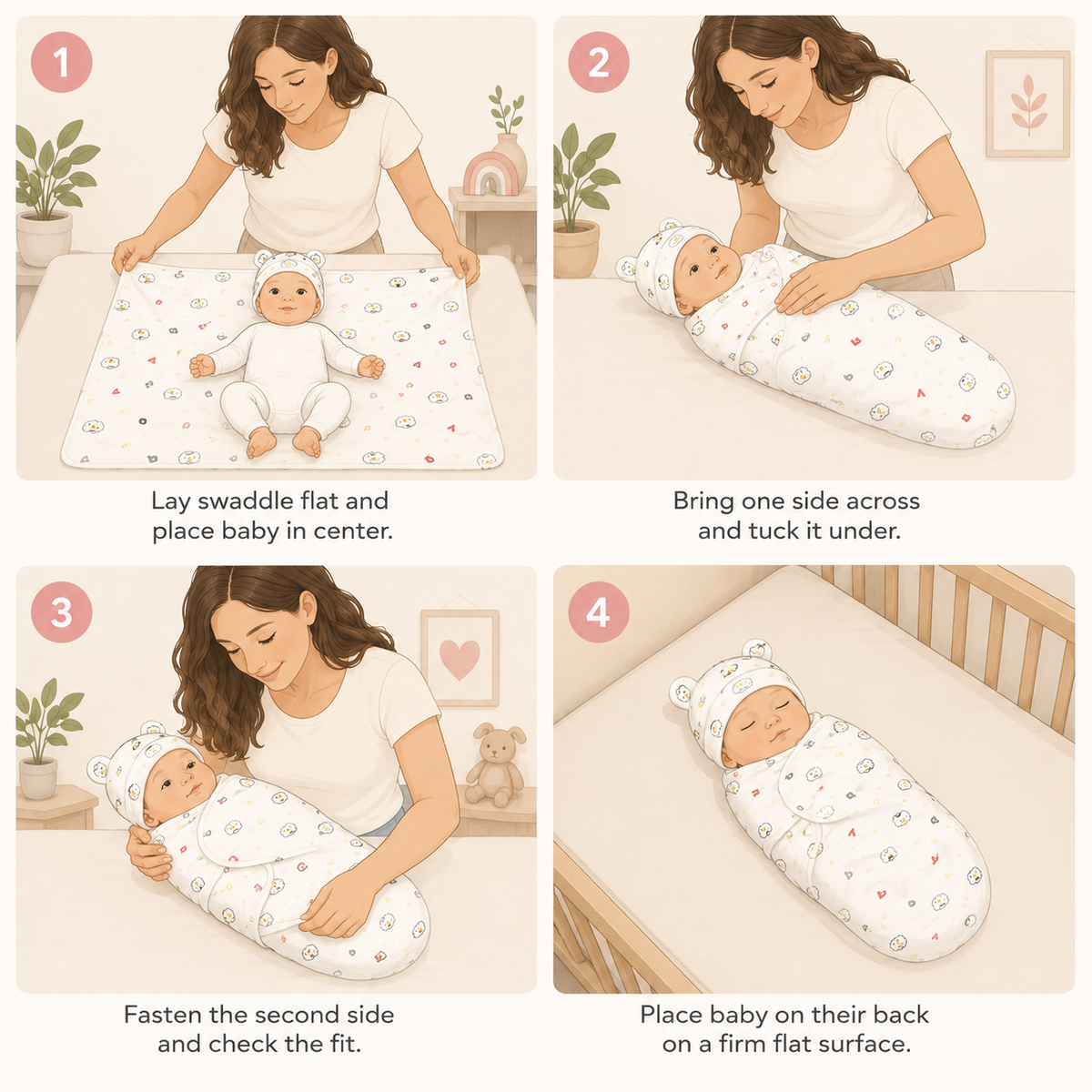 Fona Adjustable Cotton Baby Swaddle