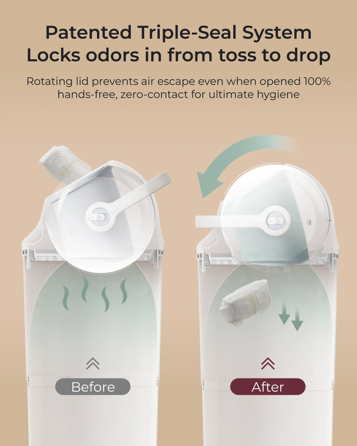 Sophia Triple Seal Diaper Pail Odor Control Baby Diaper Bin