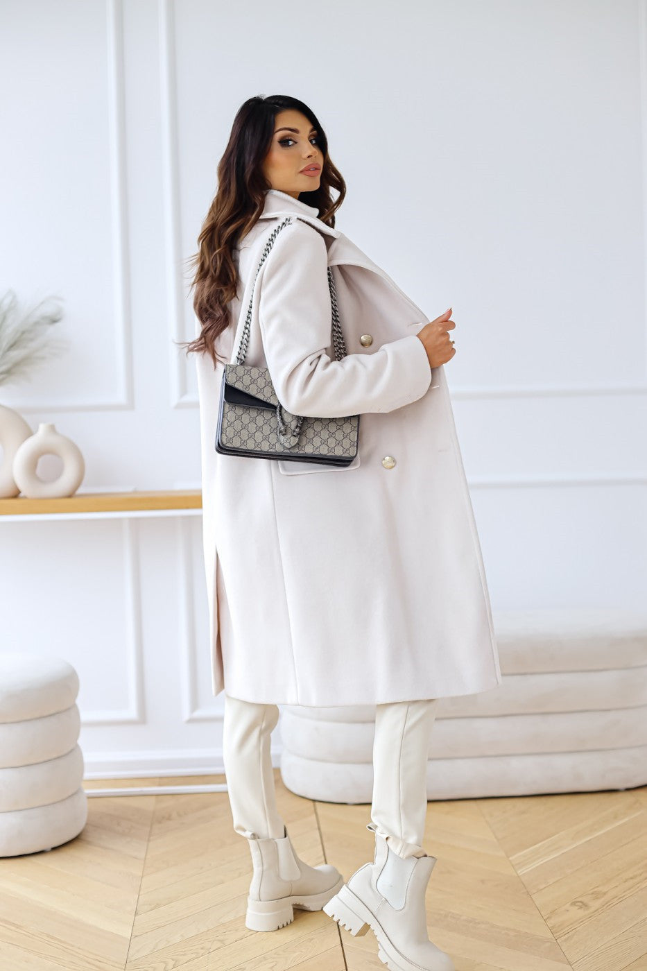 Double-Breasted Lapel Coat