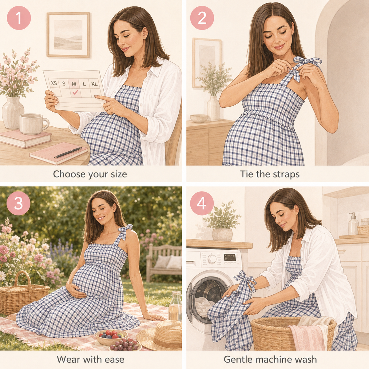 Charlotte Smocked Maternity Sundress