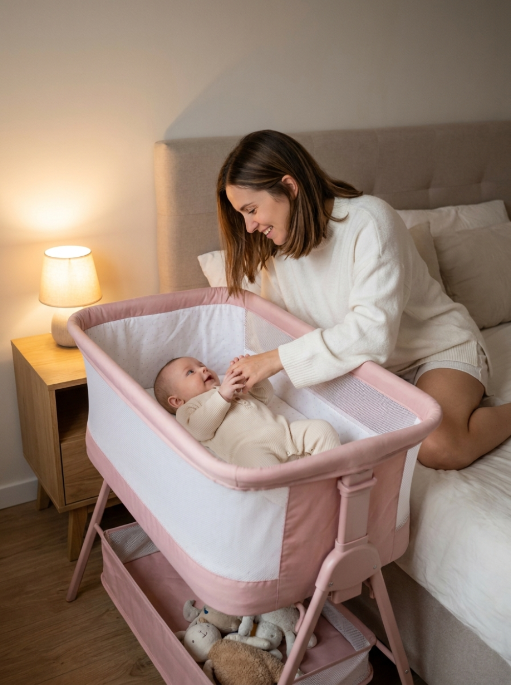 Krona 3-in-1 Portable Baby Nursery Bassinet Bedside Crib