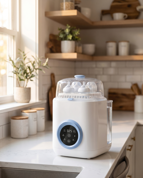 Kota All-in-One Baby Bottle Washer & Sterilizer — lifestyle, product in use