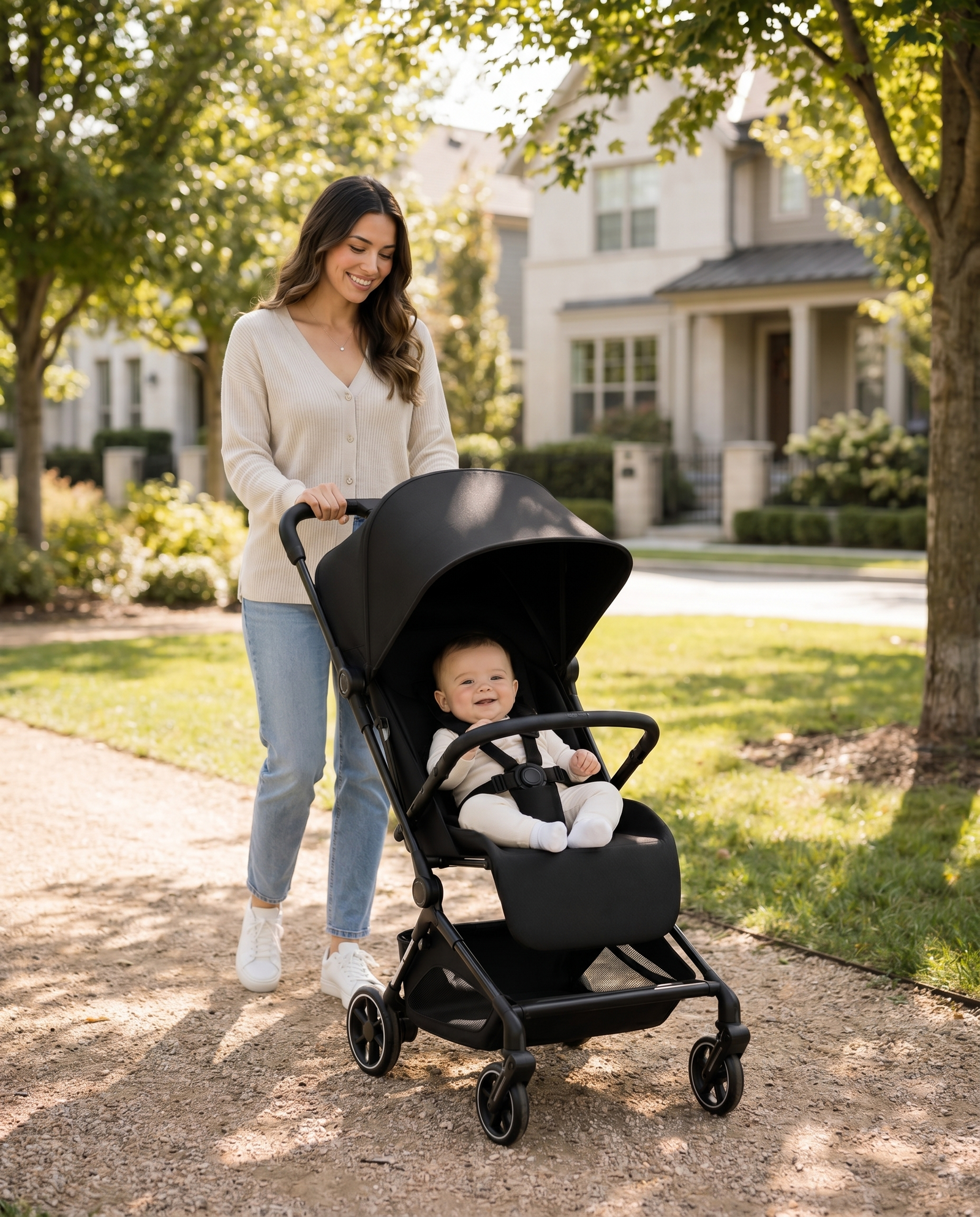 Hona Compact Lightweight Foldable Baby Travel Stroller — lifestyle, product in use