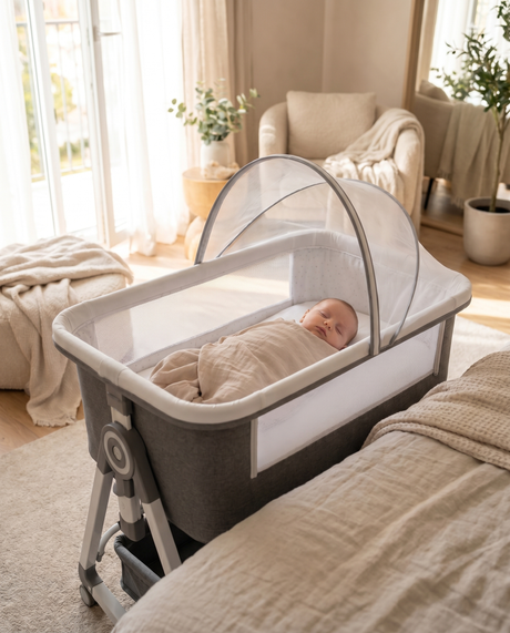 Krona Portable Baby Nursery Bassinet Bedside Crib — lifestyle, product in use