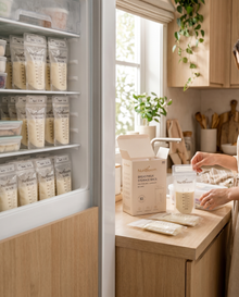 Emma Pre-Sterilized Leakproof Freezer Breastmilk Storage Bags — lifestyle, product in use
