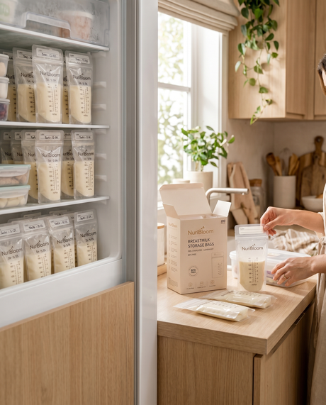 Emma Pre-Sterilized Leakproof Freezer Breastmilk Storage Bags — lifestyle, product in use