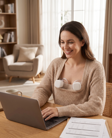Mona Wearable Electric Hands-Free Breast Pump — lifestyle, product in use