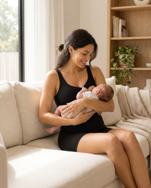 Sofia Nursing Romper — lifestyle, product in use