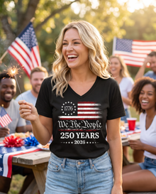 NuriBloom USA 250th Anniversary Patriotic Tee — lifestyle, product in use