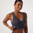 Light Support V-Neck Quick Dry Running Sports Bra - studio hero