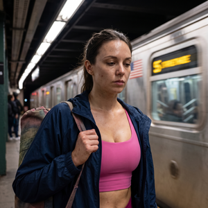 Light Support U-Neck Yoga Sports Bra with Built-in Bra - subway commute