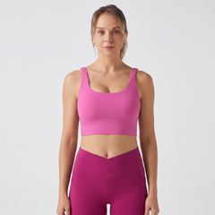 Light Support U-Neck Yoga Sports Bra with Built-in Bra