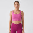Light Support U-Neck Yoga Sports Bra with Built-in Bra