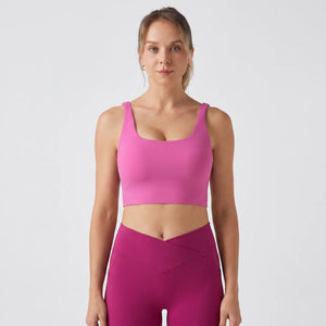 Light Support U-Neck Yoga Sports Bra with Built-in Bra