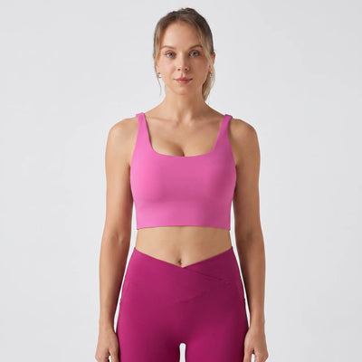 Light Support U-Neck Yoga Sports Bra with Built-in Bra