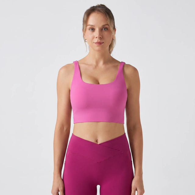 Light Support U-Neck Yoga Sports Bra with Built-in Bra