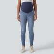 Super High Waisted Skinny 7/8 Maternity Jeans with Pockets - studio hero