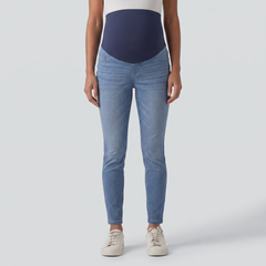 Super High Waisted Skinny 7/8 Maternity Jeans with Pockets