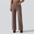 High Waisted Straight Leg Corduroy Pants with Pockets - studio hero