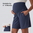 Super High Waisted Yoga Bermuda Maternity Shorts - studio hero