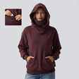 Hooded Dropped Long Sleeve Fleece Sweatshirt with Pocket - studio hero