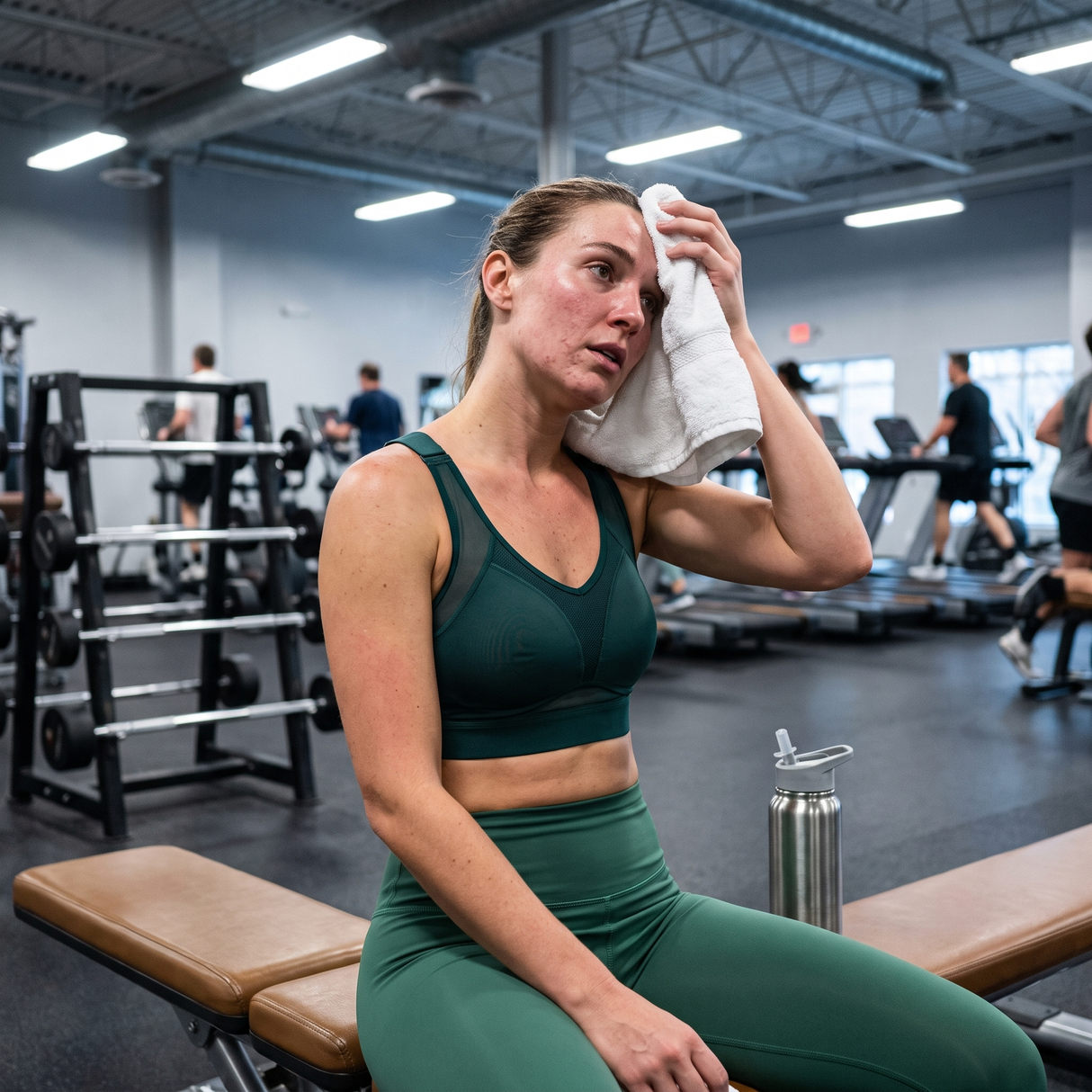 Medium Support Round Neck Mesh Running Sports Bra - at the gym