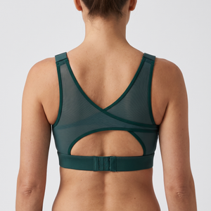 Medium Support Round Neck Mesh Running Sports Bra - studio hero