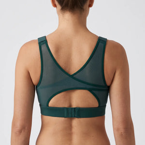 Medium Support Round Neck Mesh Running Sports Bra
