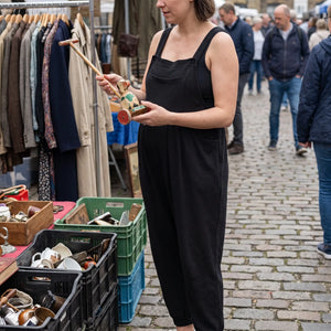 Waffle Casual Maternity Jogger Overalls with Pockets