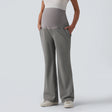 Super High Waisted Work Maternity Flare Pants with Pockets