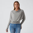 Cowl Neck Long Sleeve Thumb Hole Casual Top
