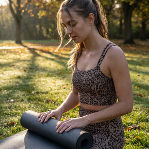 Leopard Print Light Support Square Neck Yoga Sports Bra