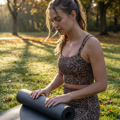 Leopard Print Light Support Square Neck Yoga Sports Bra