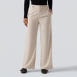 Mid Rise Wide Leg Corduroy Casual Pants with Pockets