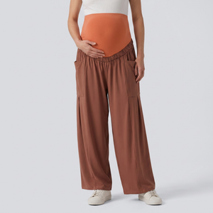Super High Waisted Maternity Baggy Pants with Pockets - studio hero