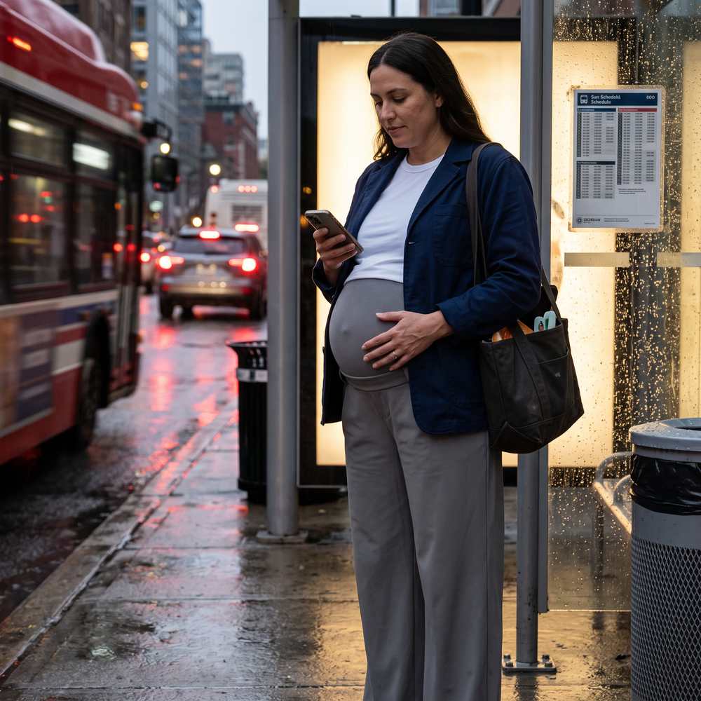 Super High Waisted Straight Leg Work Maternity Pants - evening commute