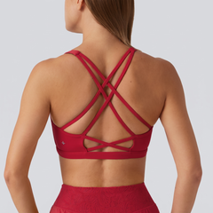 Plush Light Support Built-in Bra Crisscross Yoga Sports Bra