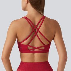 Plush Light Support Built-in Bra Crisscross Yoga Sports Bra