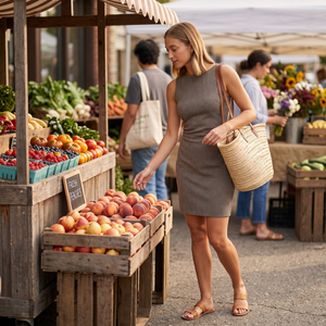 Boat Neck Sleeveless Gingham Casual Mini Dress with Pockets - farmers market