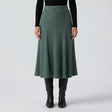 Cable Knit High Waisted A Line Party Midi Skirt